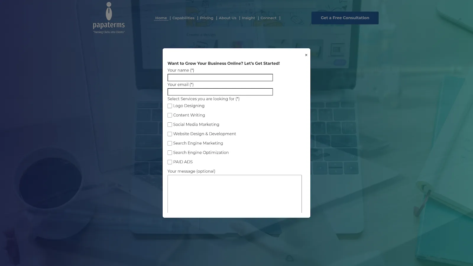 Agency Website Screenshot
