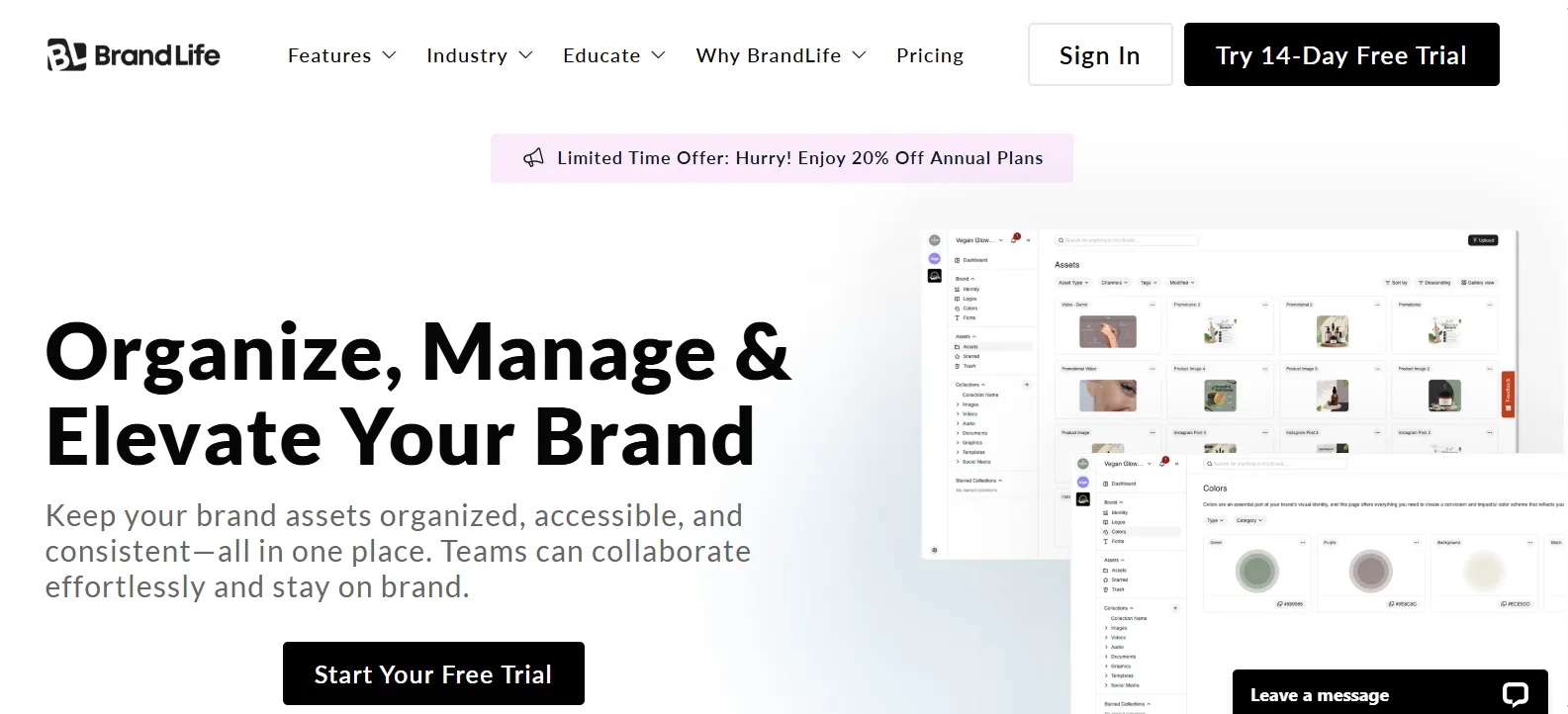 The BrandLife homepage