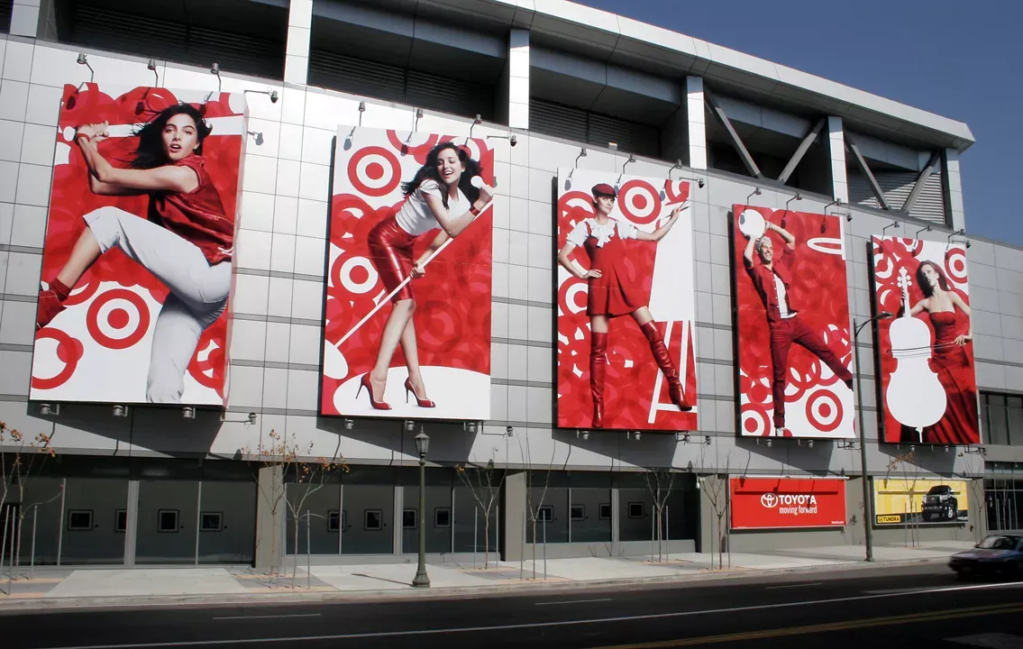 Large Target brand banners with models