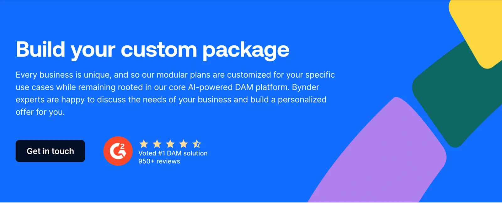 Bynder’s offers custom package