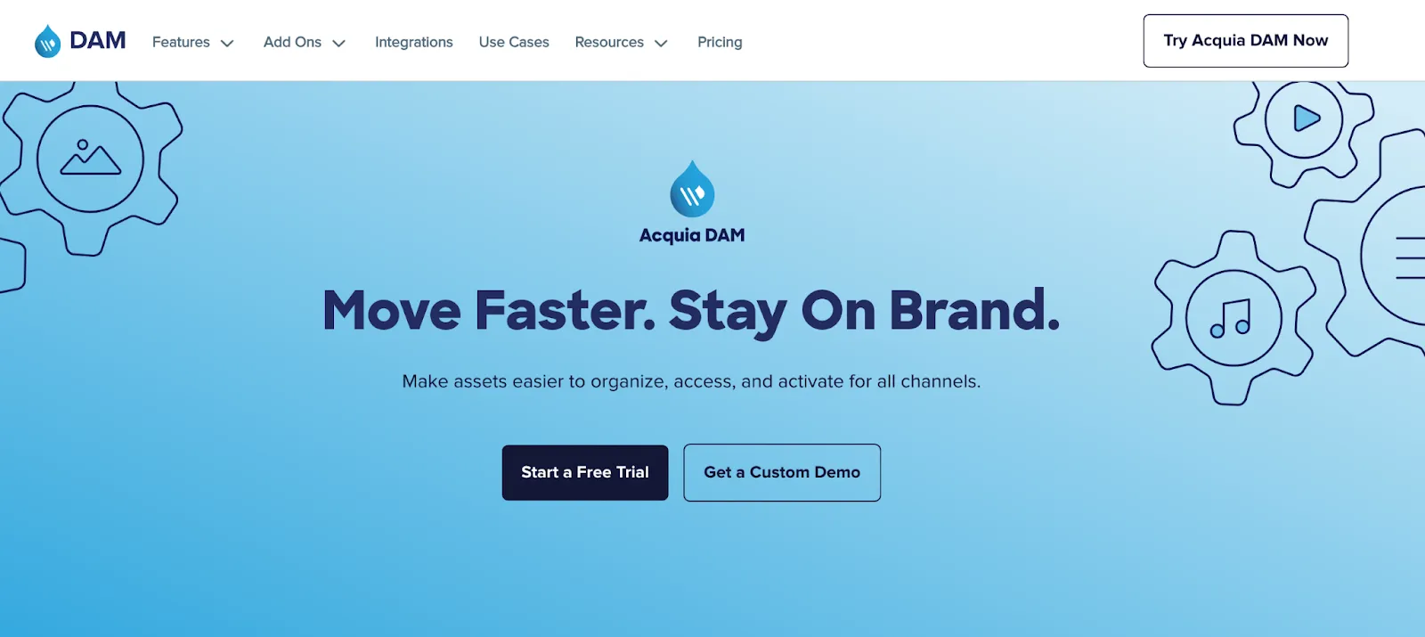 Acquia DAM homepage