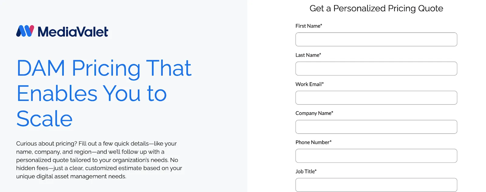 MediaValet’s pricing