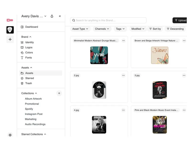 BrandLife's robust search functionality with organized collections 