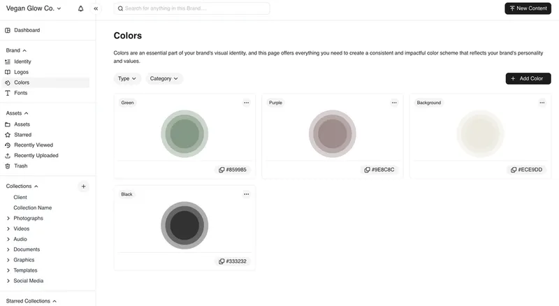 save all your color scheme on brandlife dashboard