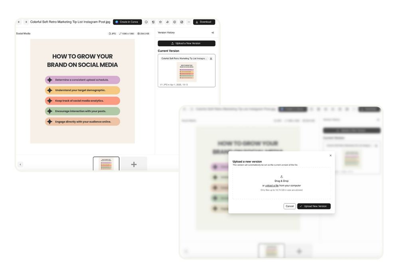 Manage your brand consistency with BrandLife's version control feature