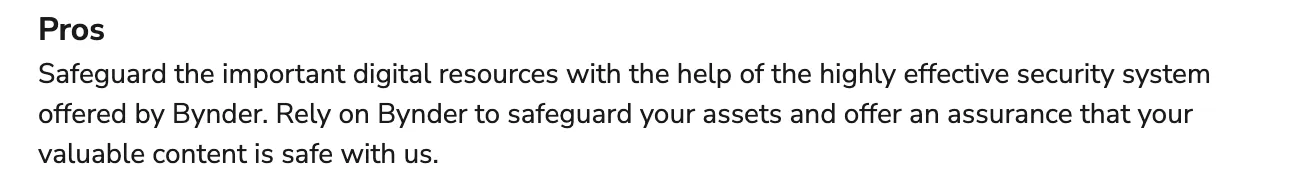 Bynder's pros on security system