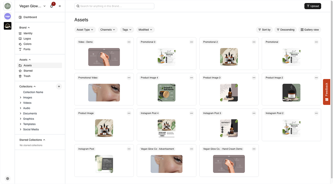 BrandLife's dashboard screenshot