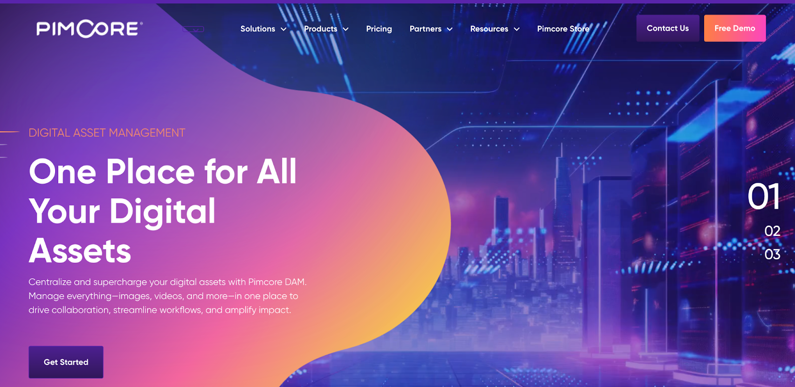 Pimcore’s homepage screenshot