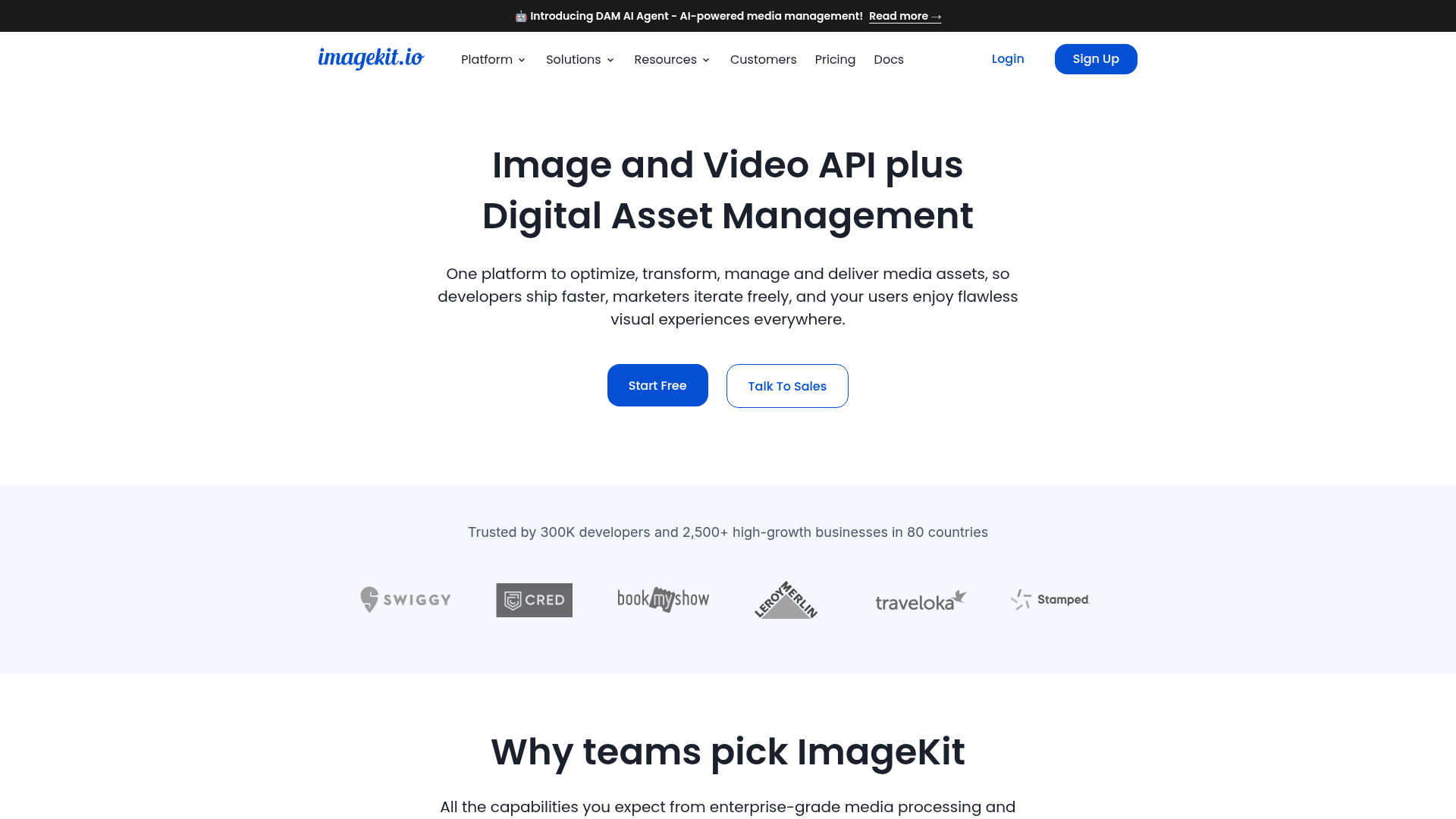 ImageKit homepage