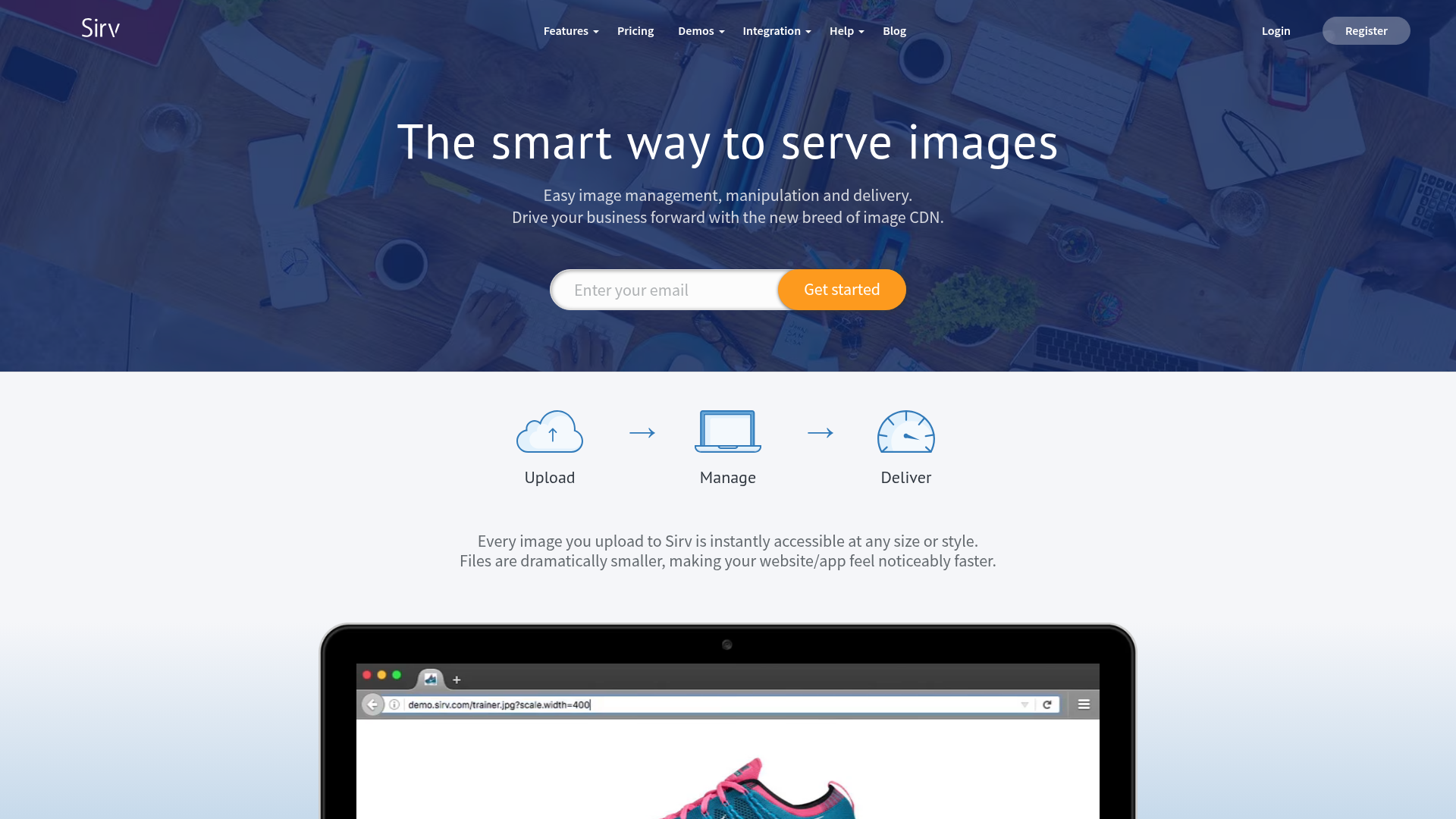 Sirv homepage