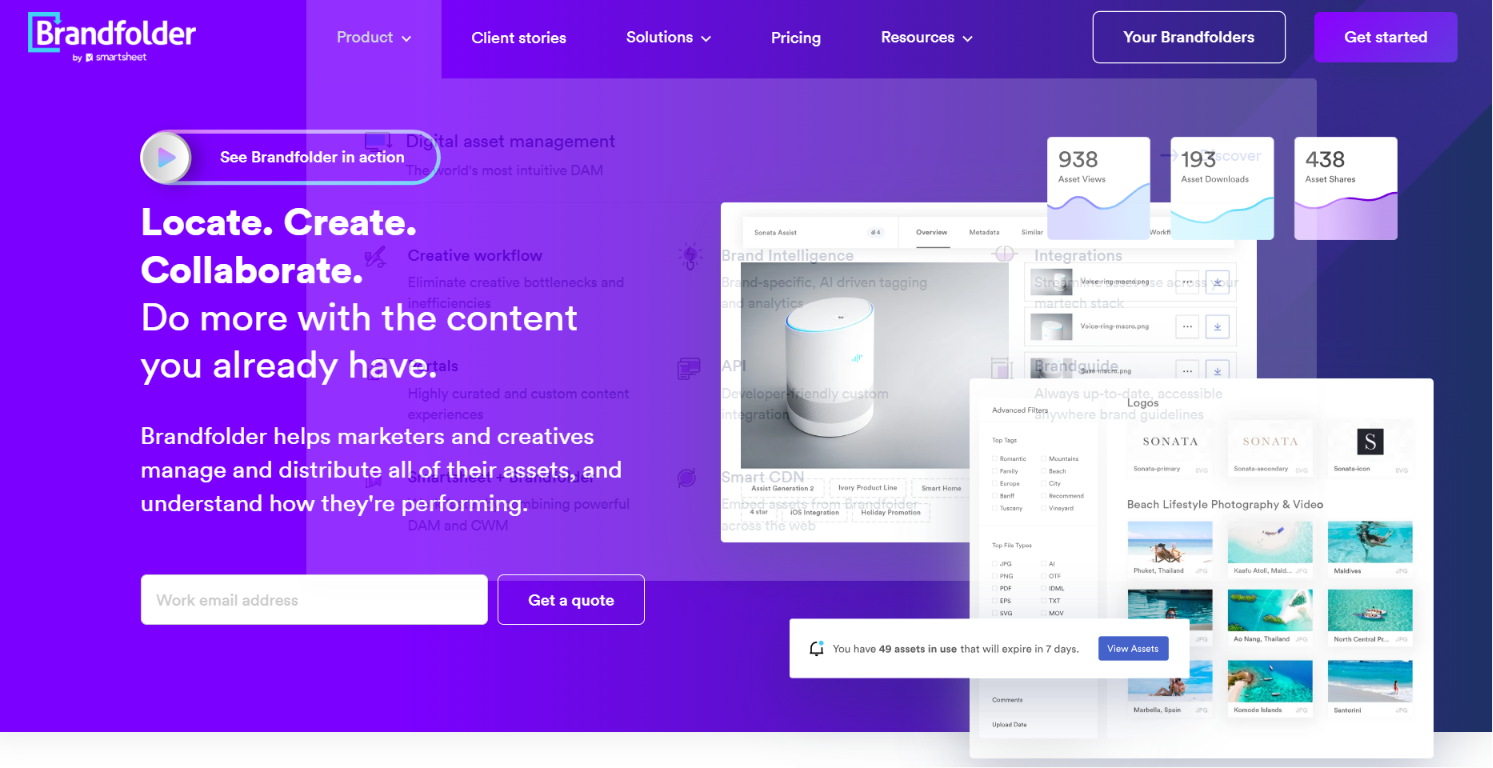 A screenshot of Brandfolder's webpage