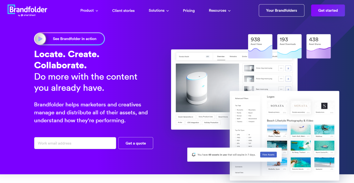 An image showing Brandfolder’s webpage