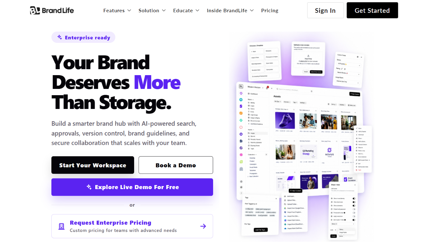 An image showing BrandLife’s webpage