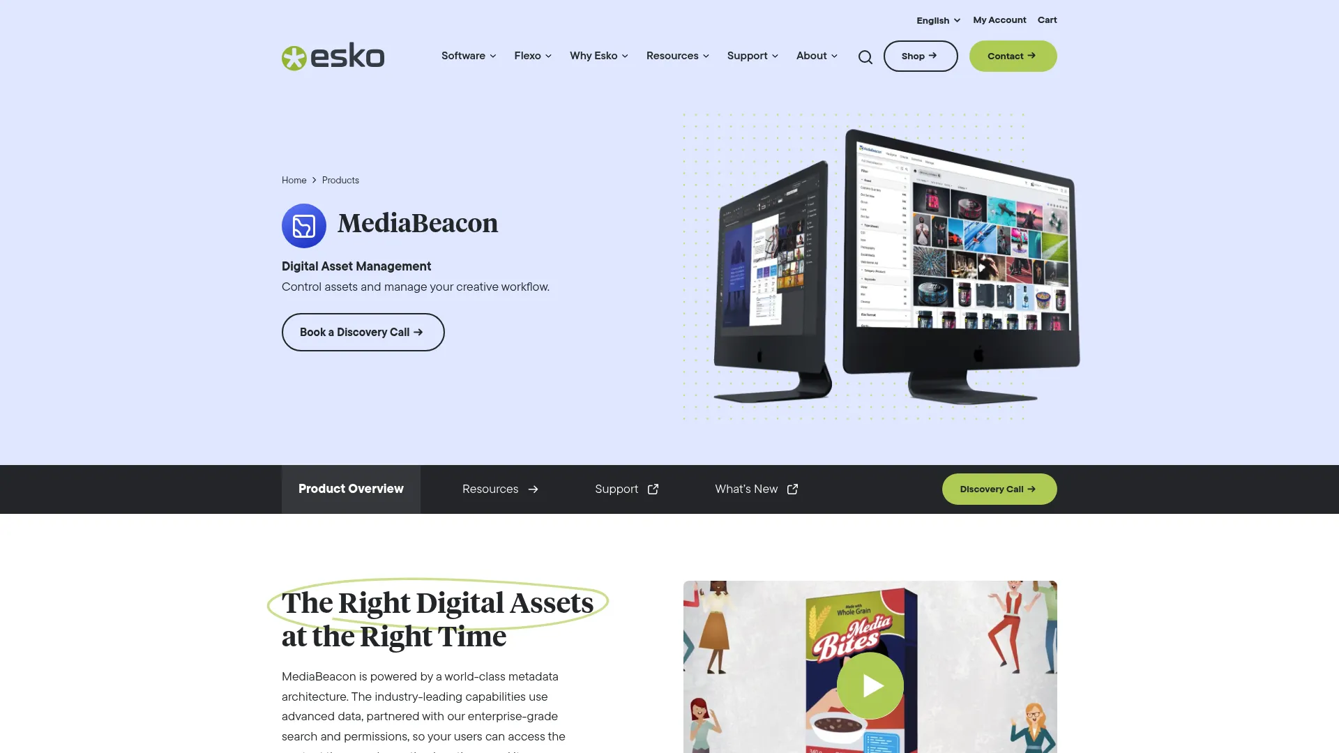 MediaBeacon digital asset management homepage