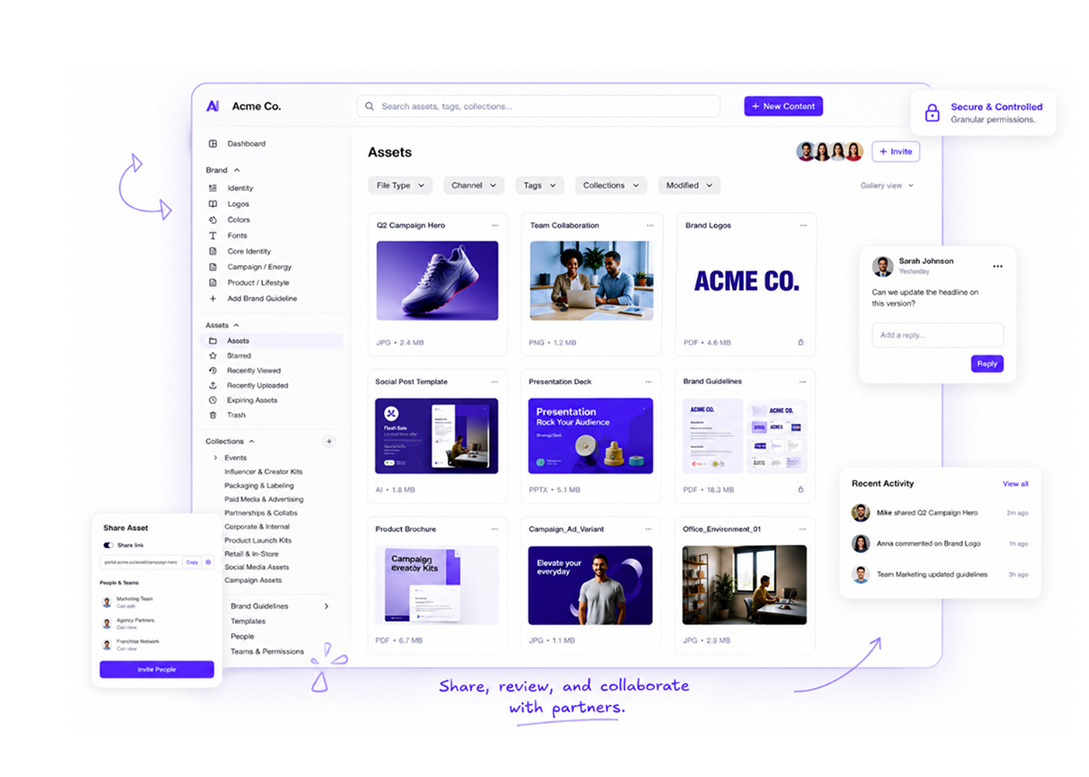 An image showing BrandLife’s Digital Asset Management Software capabilities