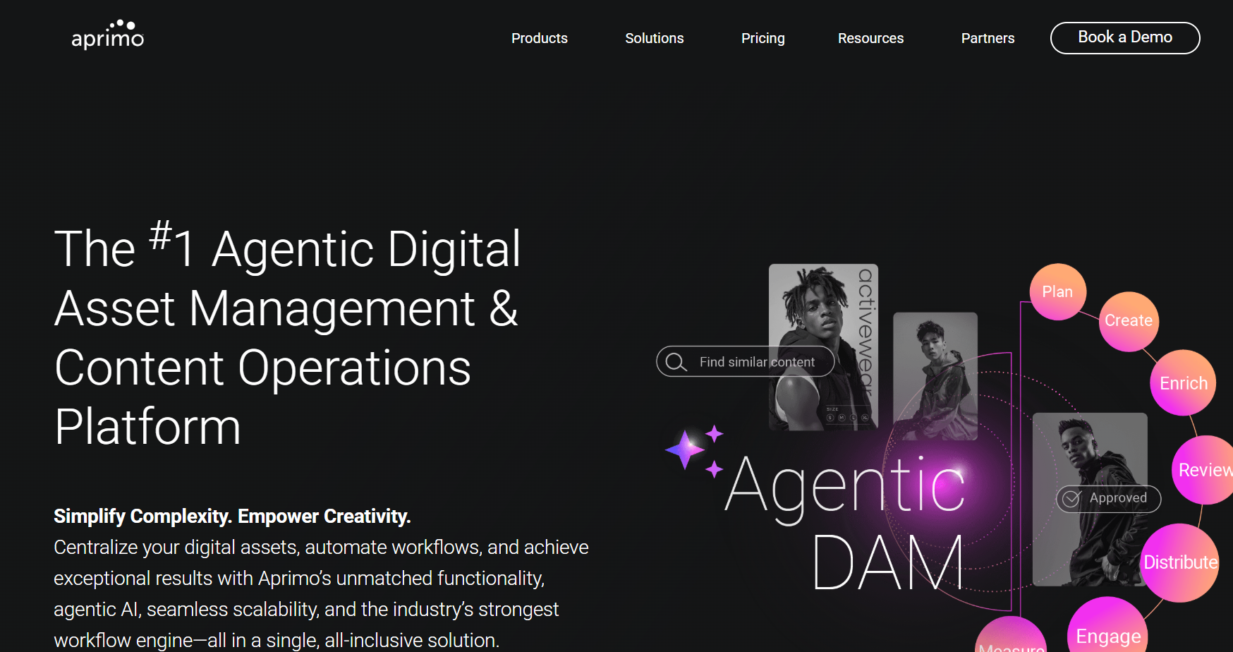 An image showing Aprimo’s homepage
