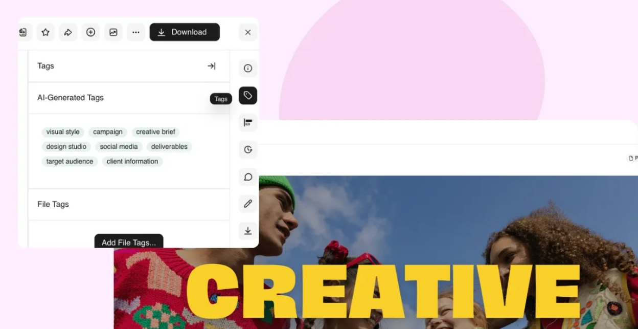 An image showing BrandLife’s AI search and tagging feature