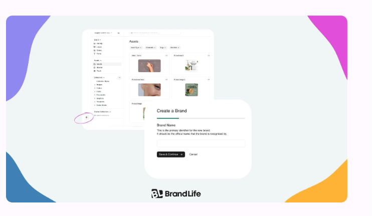An image showing BrandLife’s dashboard on multi-brand workspaces