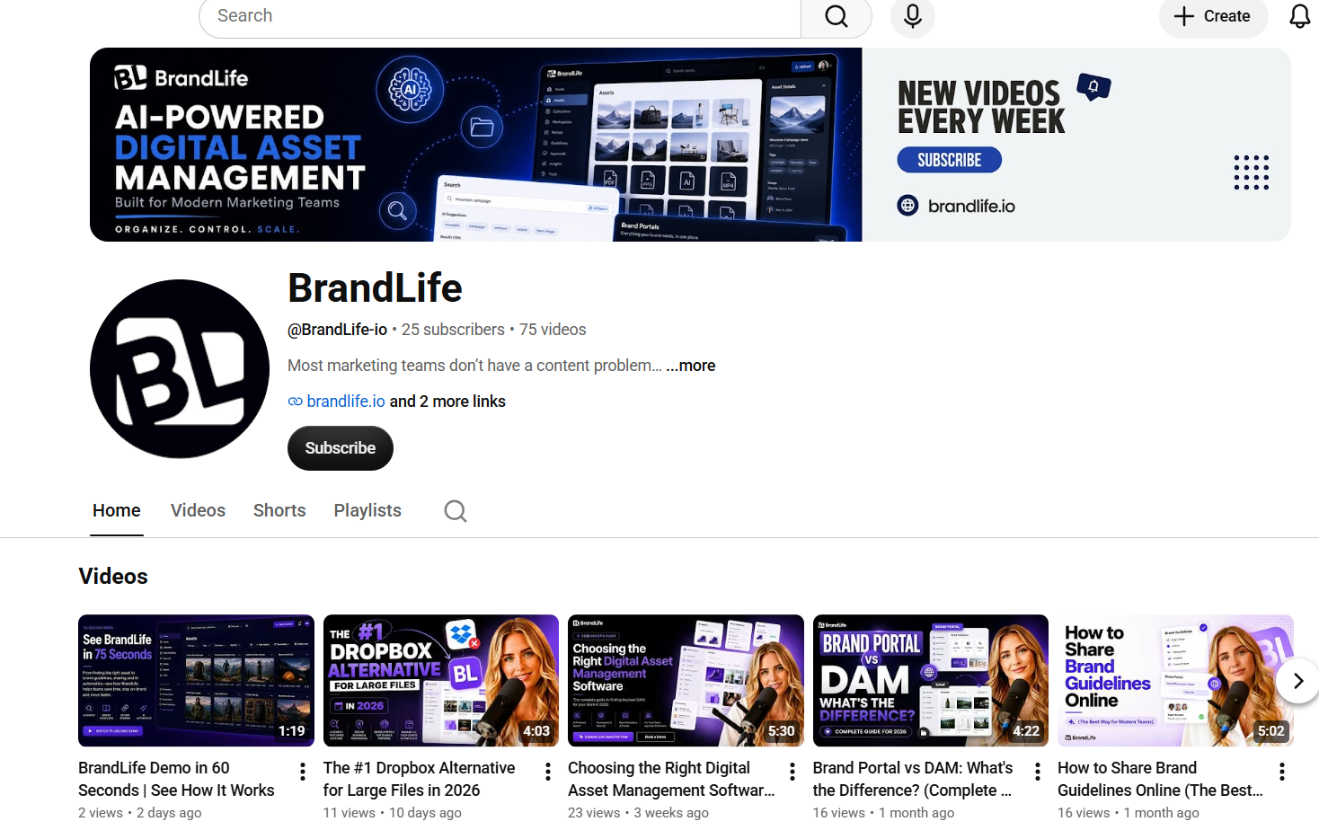 BrandLife’s YouTube channel