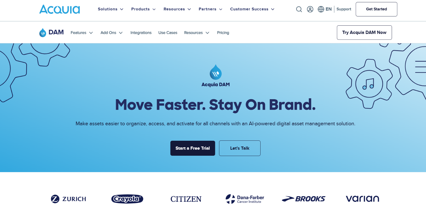 An image showing Acquia’s homepage