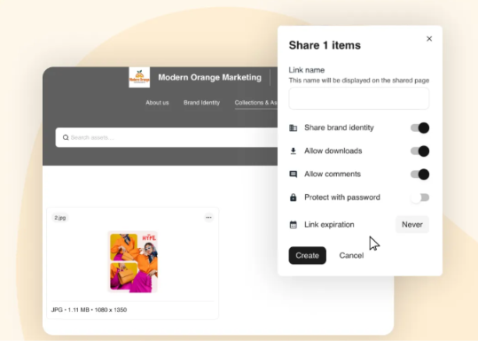 A screenshot of BrandLife's webpage showing custom filters and taxonomies.