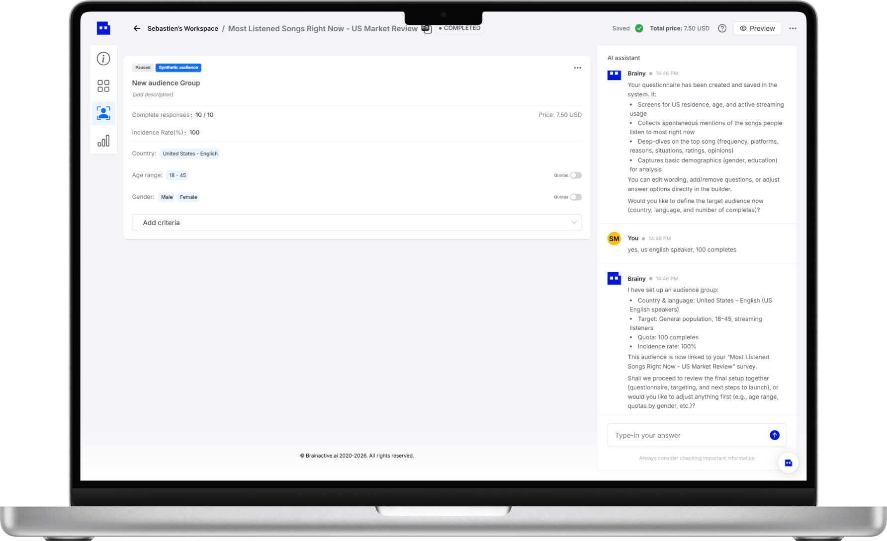 Build better surveys, faster with Brainactive