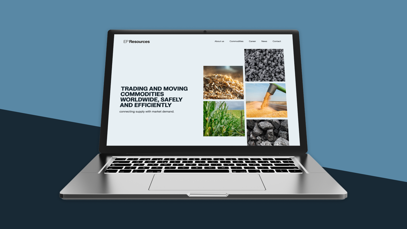 Notebook zobrazující web společnosti ResInvest Group.