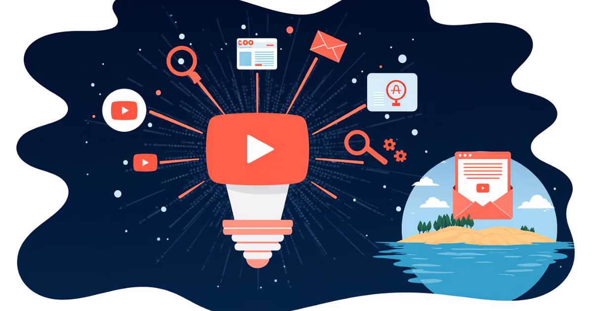 YouTube as the central marketing engine from which data links to the web, search, email and other channels.
