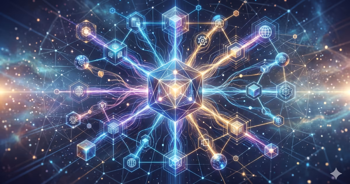 Abstract digital data network.