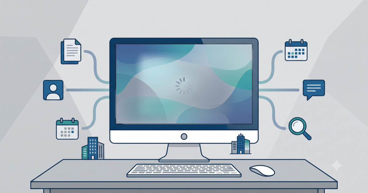 Modern 3D visualization of a central digital hub connecting the corporate network.