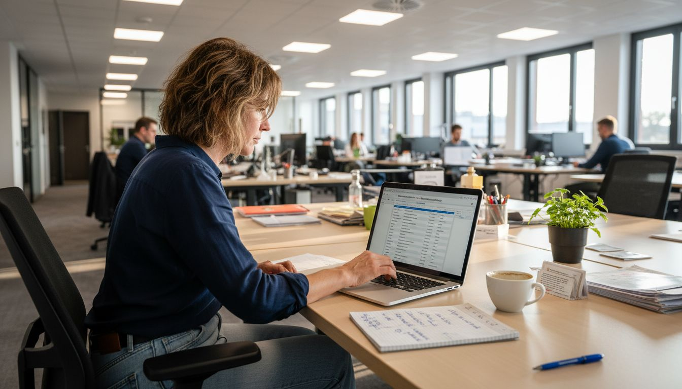 Eine Personalmanagerin sichtet mithilfe von KI-generierten Bewerberlisten potenzielle Kandidaten.