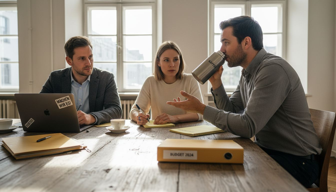 Das Team tauscht sich über qualitative Kennzahlen im Recruiting aus und diskutiert, wie diese zur Verbesserung des Auswahlprozesses beitragen können.