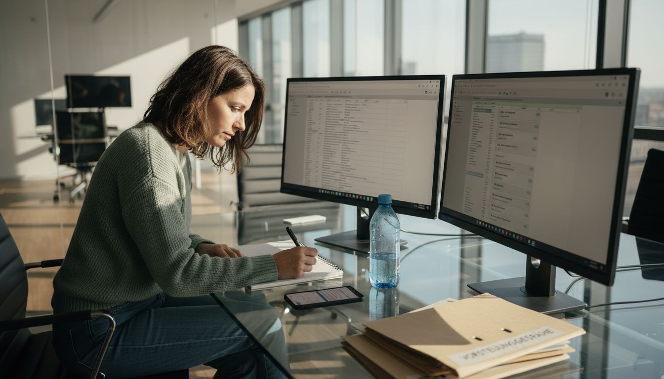 Ein Recruiter prüft die Leistungsprofile der Bewerber, um deren Effizienz zu bewerten.