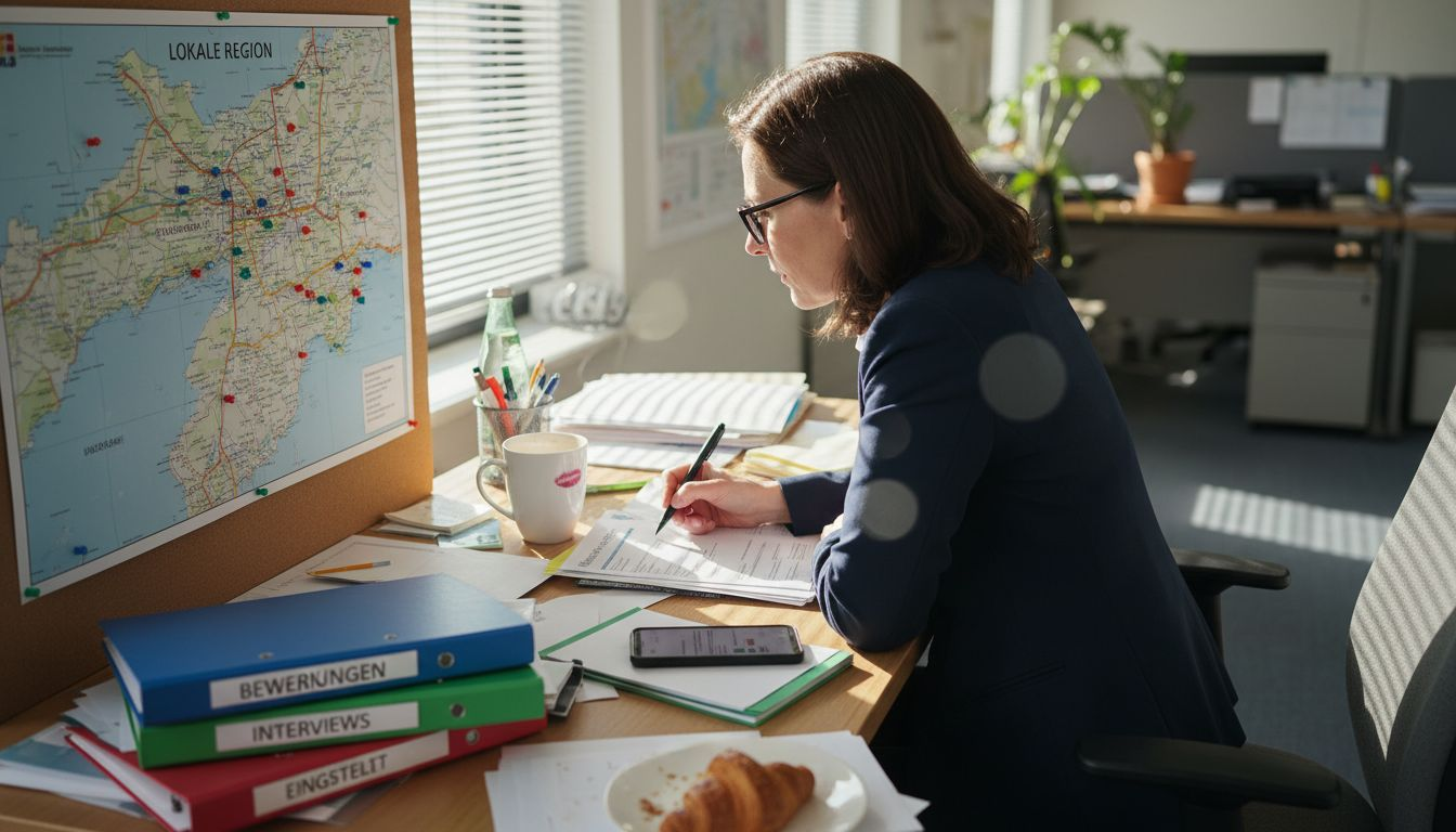 Personalverantwortliche markieren auf der Landkarte, in welchen Regionen neue Mitarbeitende gesucht werden.