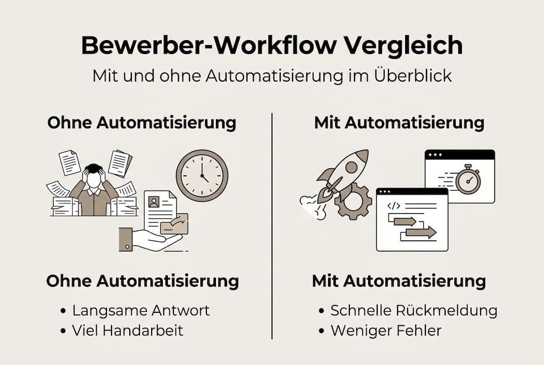 Vergleichende Übersicht der Recruiting-Prozesse – anschaulich dargestellt als Infografik