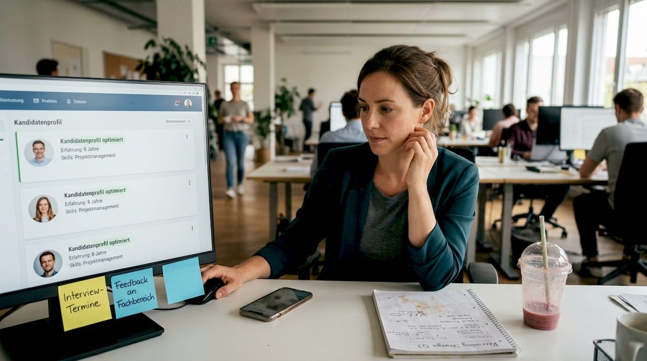 Eine HR-Managerin setzt bei der Personalsuche auf moderne Recruiting-Software.