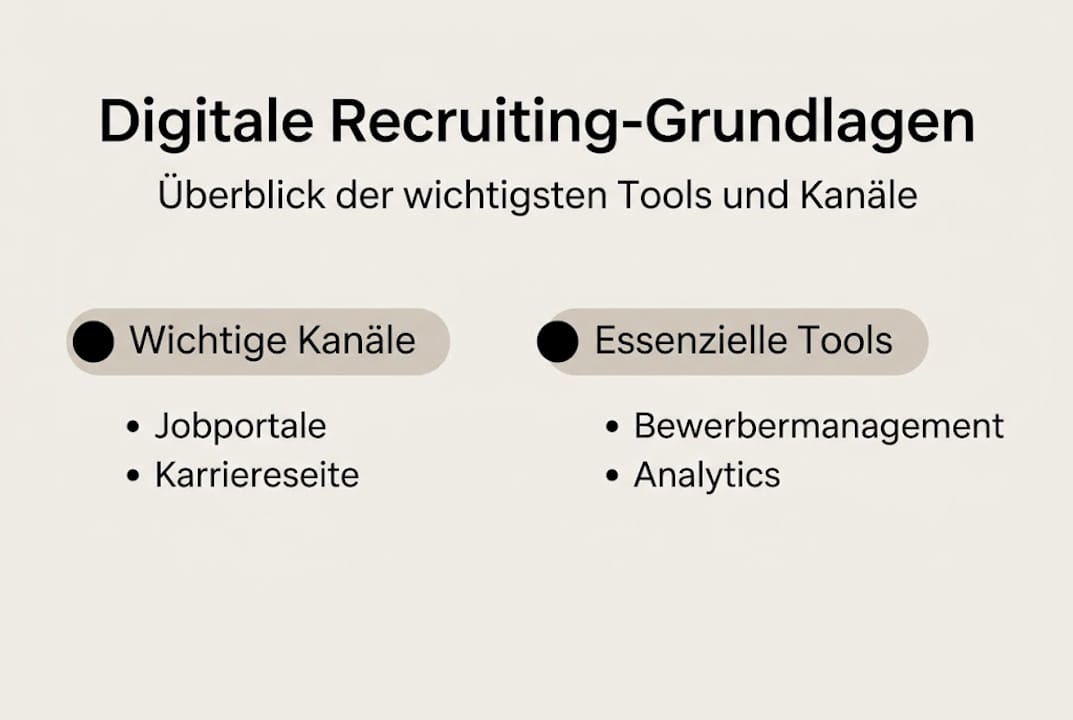Diese Infografik gibt einen Überblick über die wichtigsten Recruiting-Tools und -Kanäle.
