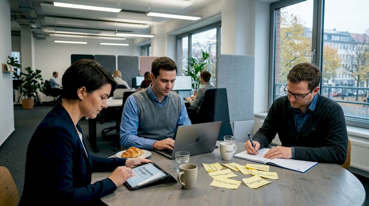 Teambesprechung zur Abstimmung unserer internen Kommunikationsstrategie