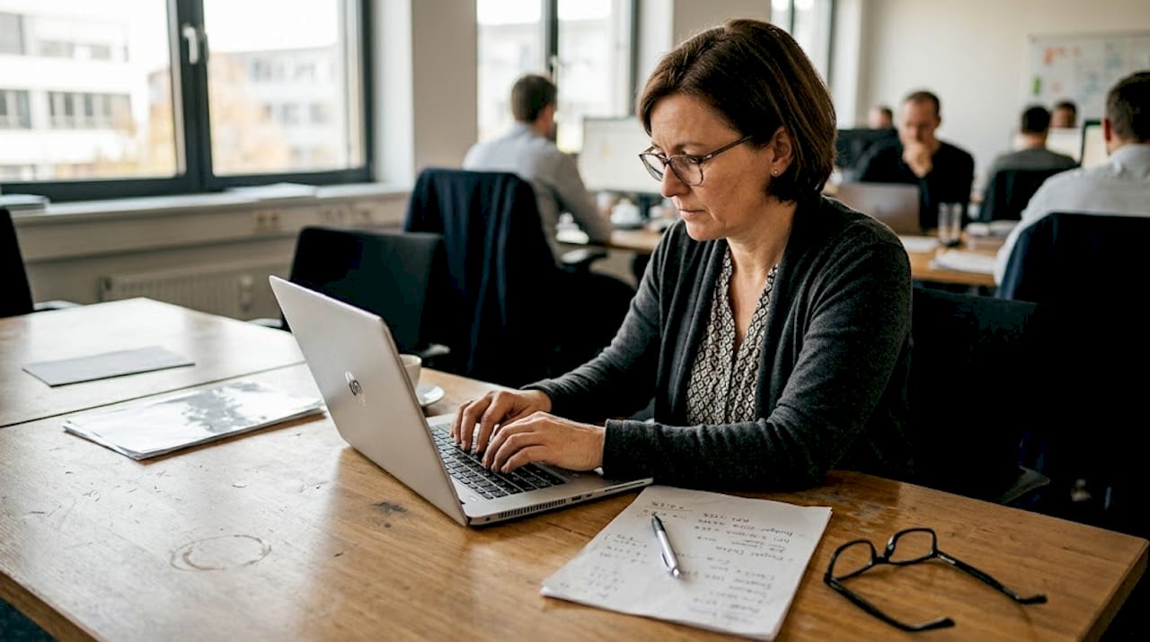 Eine Person wertet aktuelle Kennzahlen aus dem Recruiting aus.