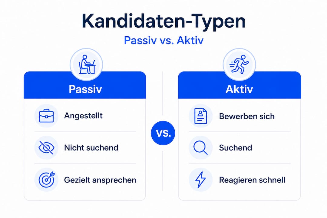 Grafik: Passive und aktive Bewerber im direkten Vergleich