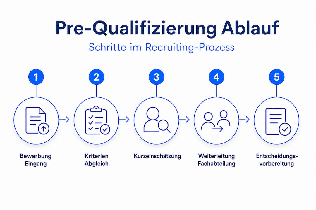 Schritt-für-Schritt-Infografik: So läuft die Vorqualifizierung in fünf Etappen ab