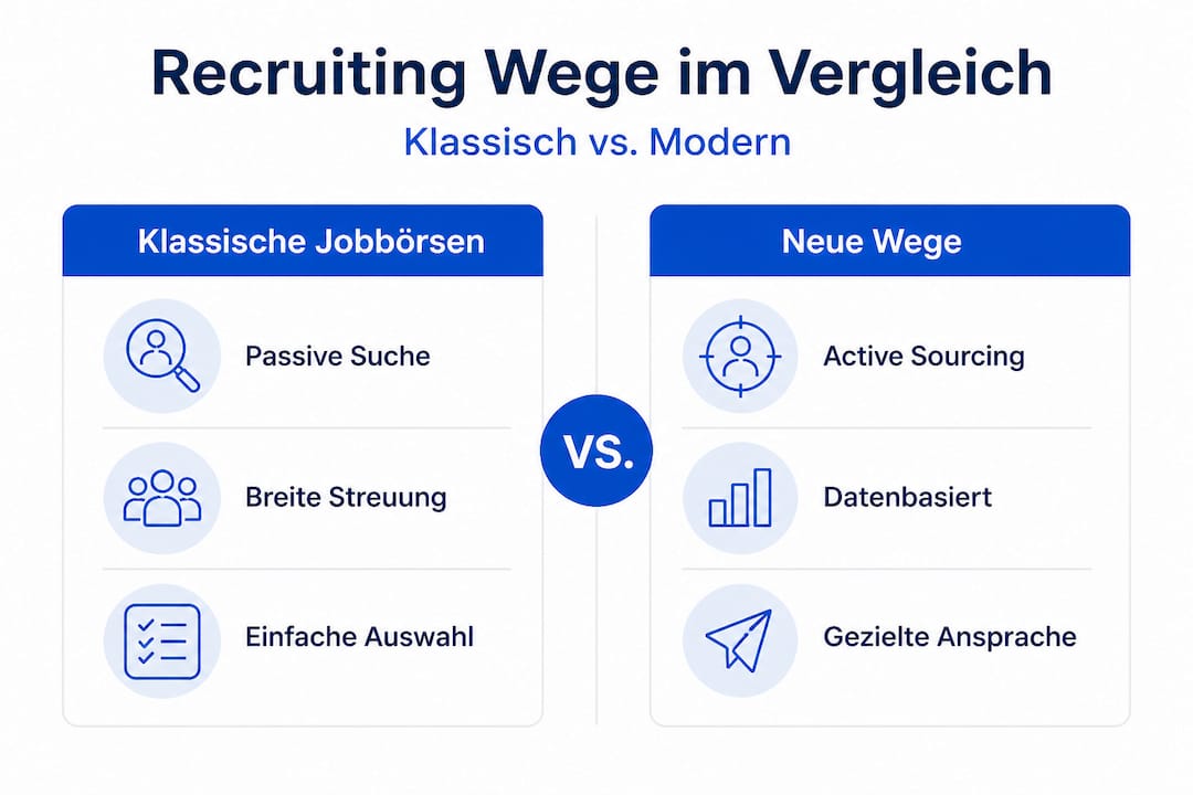 Infografik: Traditionelle Jobportale im Vergleich zu modernen Recruiting-Strategien