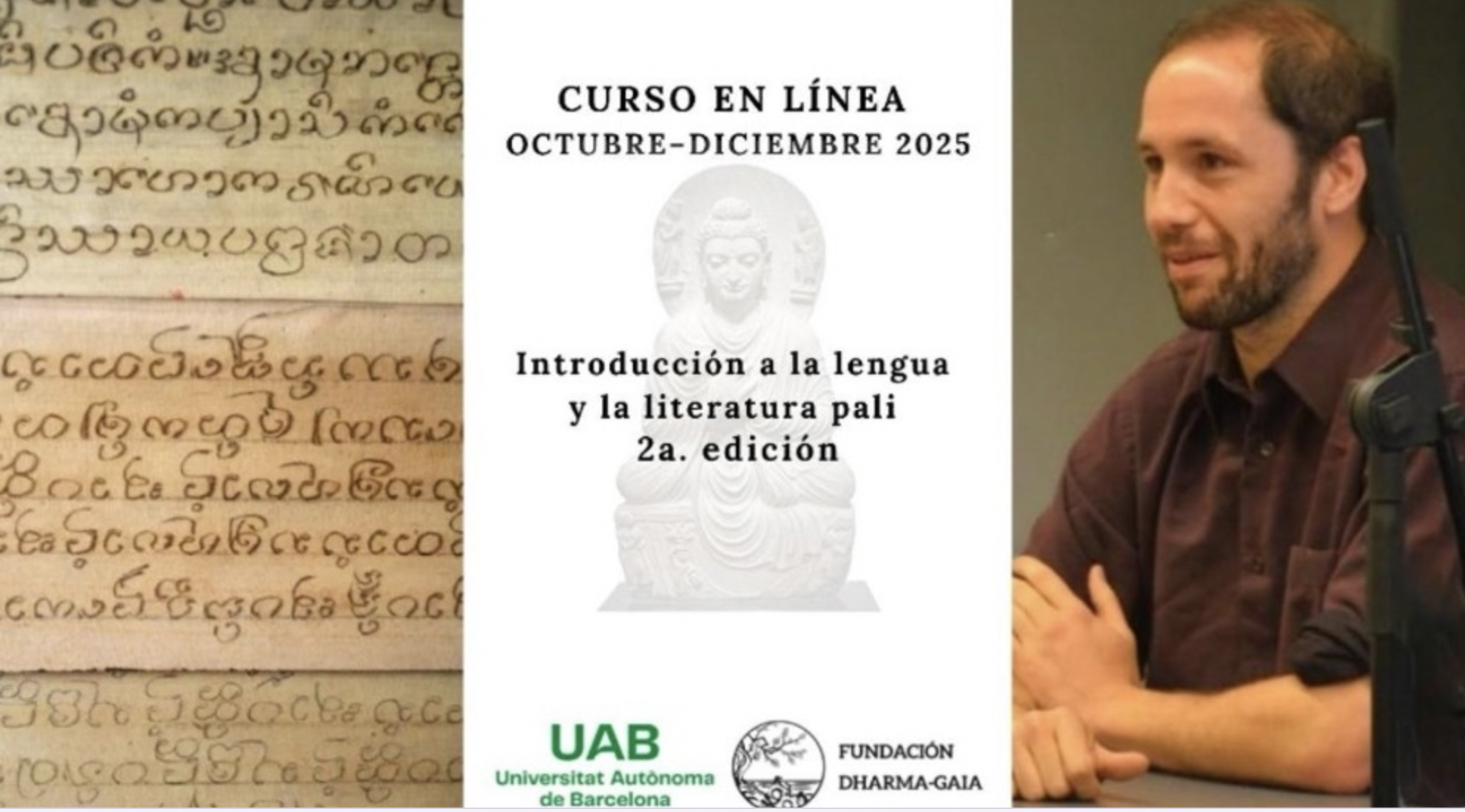Curso online: Introducción a la Lengua y Literatura Pali – la lengua de los textos budistas primigenios (2ª edición, UAB)