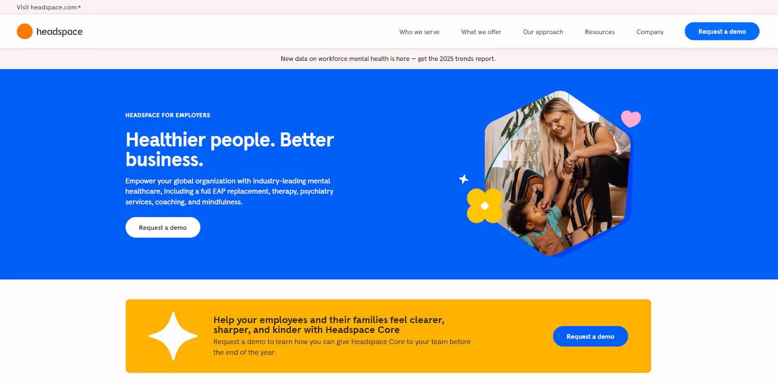 Headspace for Work homepage