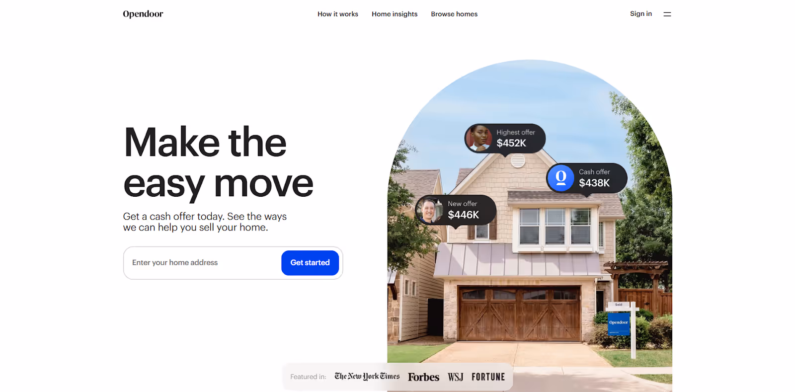 Opendoor homepage