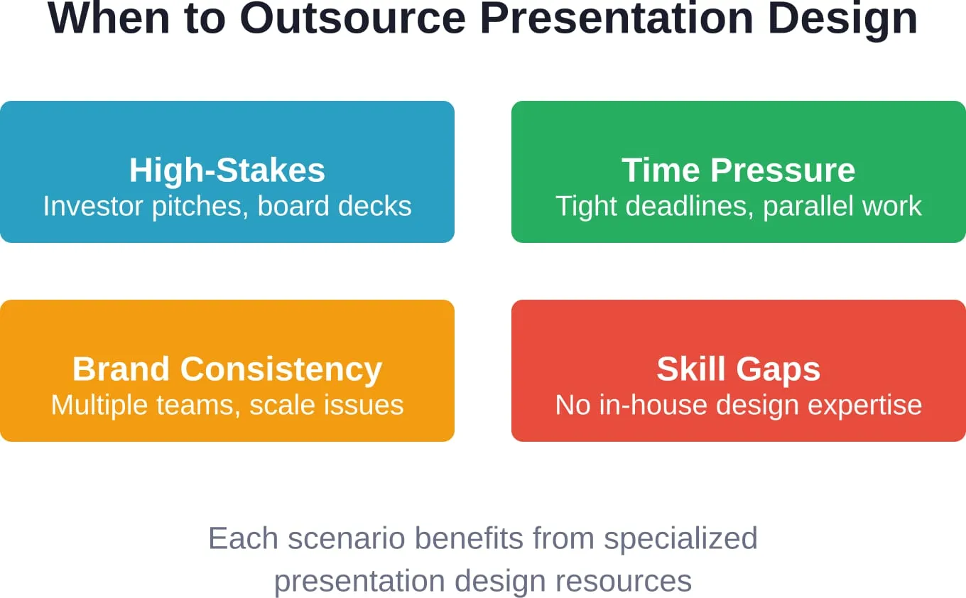 Four common scenarios where outsourcing presentation design delivers measurable value
