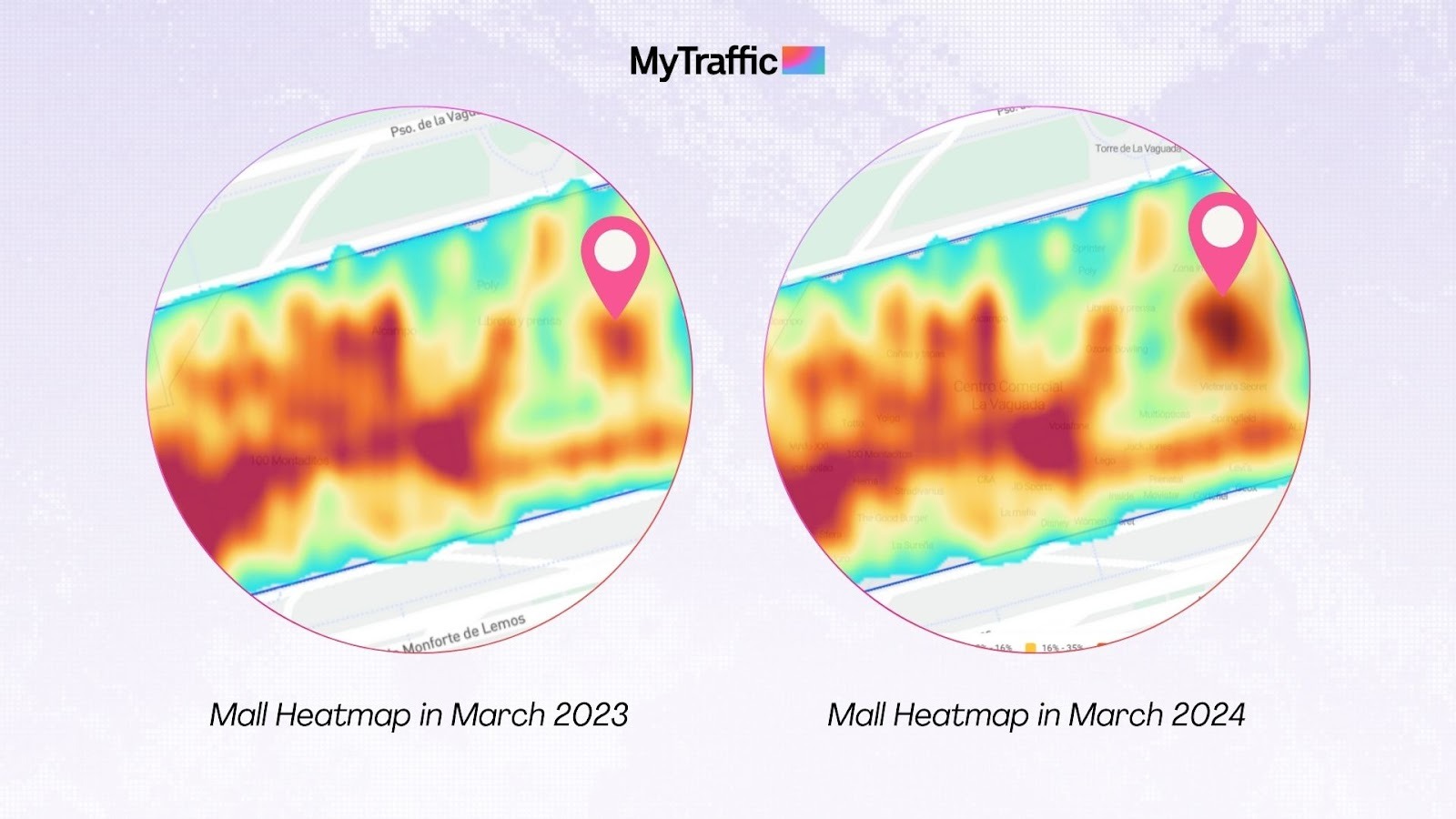 Evolution of the foot traffic in a mall following a Primark opening - MyTraffic