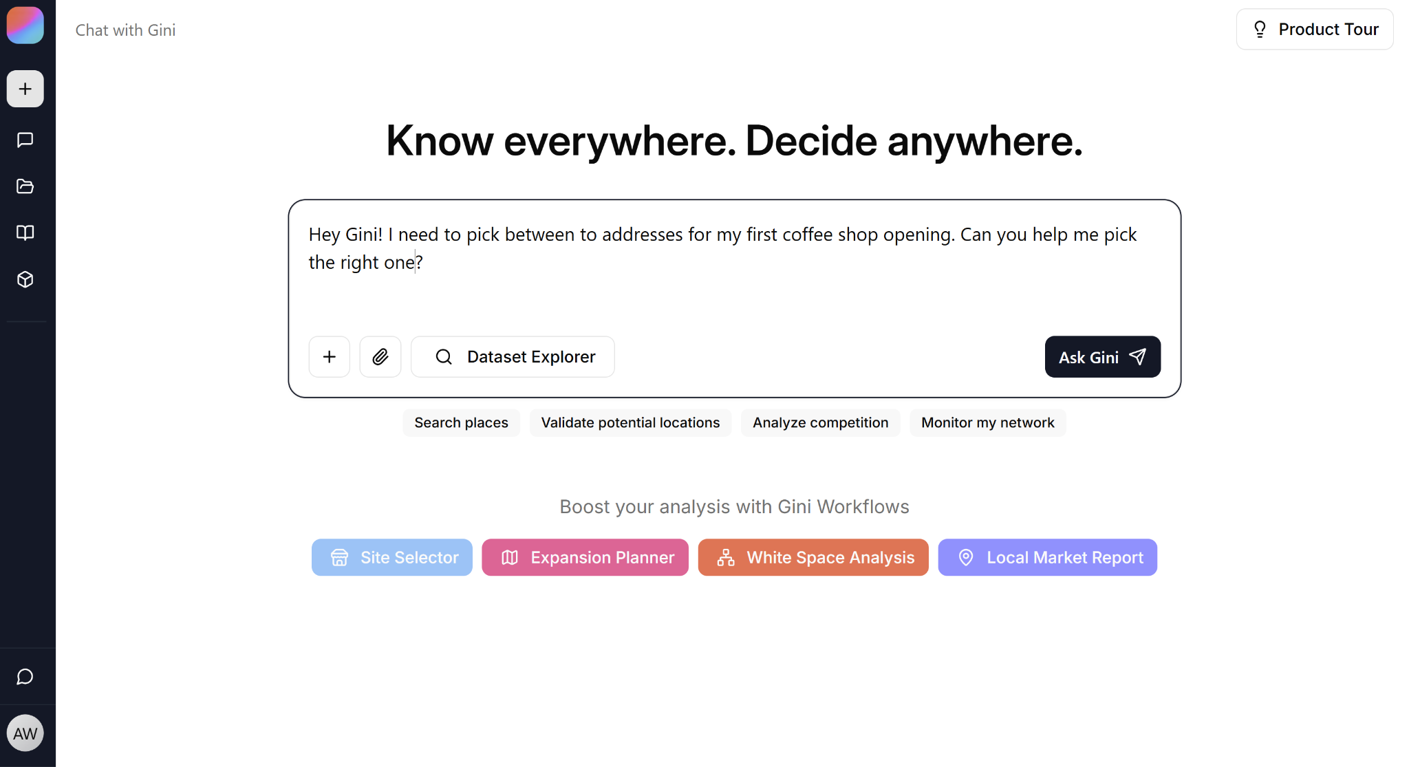 Gini's interface | MyTraffic