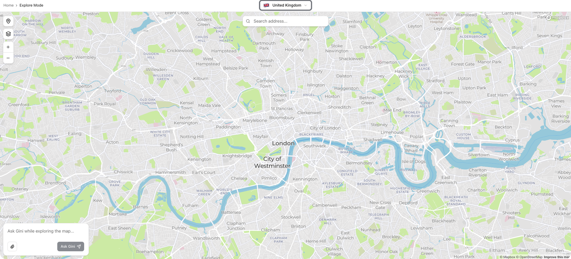 Gini's Explore Mode Map