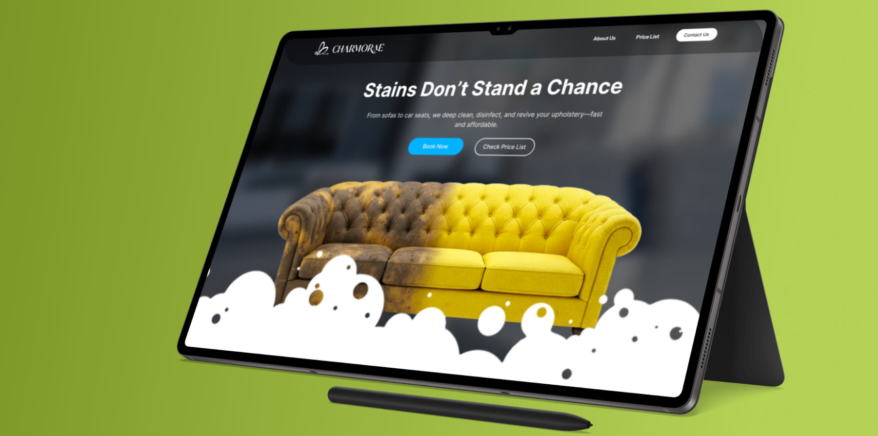 Mobile and desktop screen of Charmorae website design